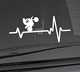 Heart Beat Line Heartbeat Bike Moto Motorcycle Offroad Dirt High Geart Rear Wheel Wheelie Love Car Vinyl Sticker Wall Decal 3.75' x 8' (Regular White)(Available in 20 Vinyl Colors)