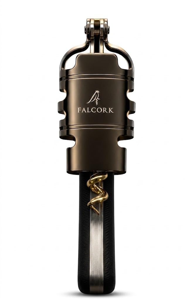 Sacacorchos para Profesionales FALCORK® 354 Precisión – Palanca de 3 Pasos, Hélice de 6 Vueltas y Mango Generoso de Madera para Máxima Suavidad y Técnica Controlada para los Grandes Vinos