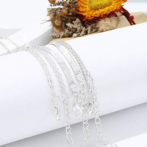 Simsly Boho Layered Halskette Wunderschöne Verstellbar Mehrlagige Halskette Silber Necklace mit Halbmond und Sonne Anhänger für Frauen Mädchen