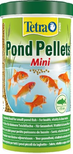 Tetra Pond Pellets Mini, alimento de peces completo para peces pequeños estanques, 1 litro