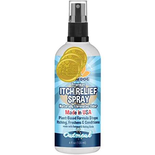 Image of Bodhi Dog Itch Relief Spray - Natural Relief for Dry, Itchy, Allergic, or Bug-Bitten Skin - Safe for Dogs & Cats - Soothing Oatmeal Formula - Made in USA (Oatmeal, 4 Fl Oz)