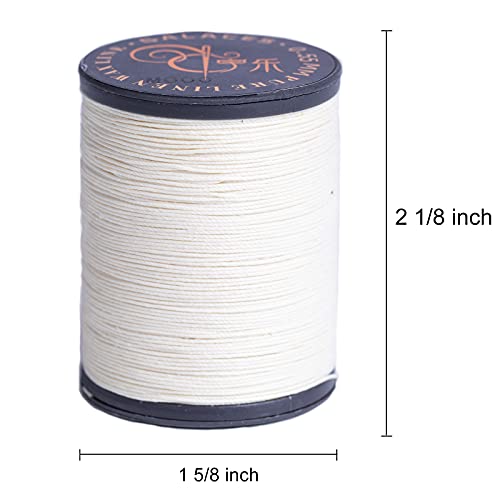 Fandol 100% Natural Linen Thread 804 Feet Waxed Thread For Bookbingding, Leather Sewing, Beading Or Macrame (Natural) #TOP1