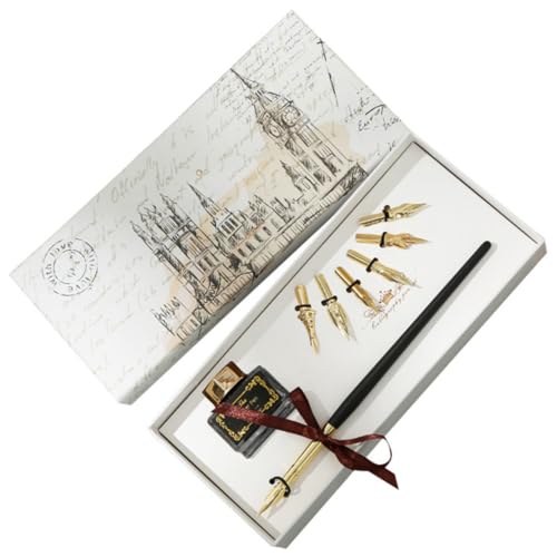 jojofuny Kalligraphie-stift-set Aus Holz Dip-pen-set Für Schreibwerkzeuge Mit Einzigartiger Tinten-geschenkstift Für Anfänger Und Kalligrafie-liebhaber