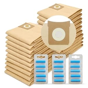 Reliapart Titan Compatible Vacuum Dust Bags (20 Pack + 20 Fresheners) for Titan 16L 20L 30L 40L Wet Dry Vacuum Cleaners TTB774VAC TTB775VAC TTB776VAC TTB777VAC With Rubberised Seal