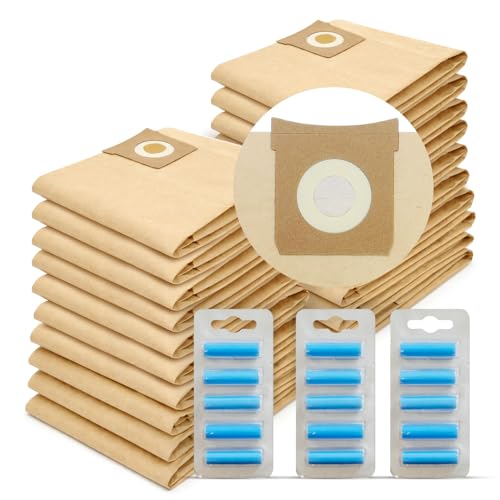Reliapart Titan Compatible Vacuum Dust Bags (20 Pack + 20 Fresheners) for Titan 16L 20L 30L 40L Wet Dry Vacuum Cleaners TTB774VAC TTB775VAC TTB776VAC TTB777VAC With Rubberised Seal
