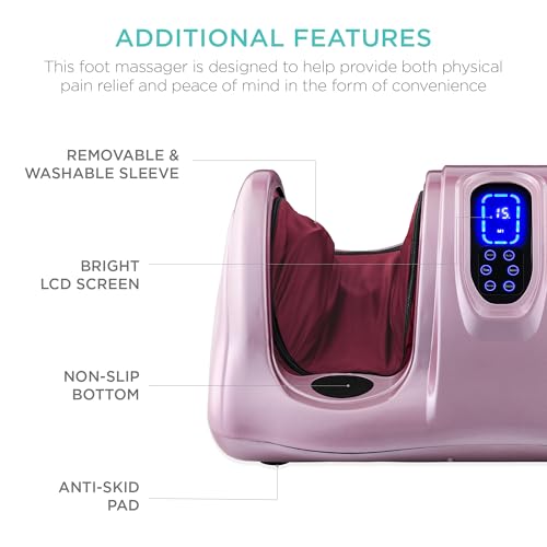 Image of Best Choice Products Shiatsu Foot Massager for Pain Relief, Plantar Fasciitis, Neuropathy, Blood Circulation, Remote Control w /Compact Design - Rose