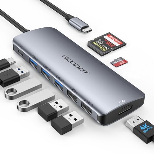 USB C Hub, Acodot 9 in 1 USB C to 4K@60HZ HDMI...