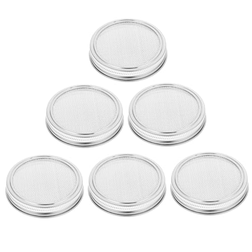 SEWOART 6 Pezzi Coperchi Germogliatori in per Barattoli con Rete Fine per Germinazione Semi Biologici
