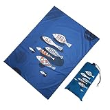 Colorful Oxford-Stoff Picknickdecke, Stranddecke Wasserdicht Moisture-Proof pad, Strandmatte 140cmX200cm, Picnic Blanket Matte für Picknicks, Camping, Strand, Ausflüge (Fish, 140cmX200cm)