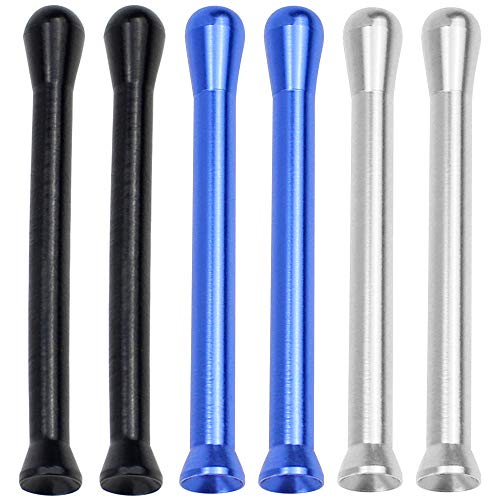 TXErfolg 6 Pcs Portable Metal Snuff Straw Sniffer Snorter Nasal Tube Snuffer Bottle 69mm Silver/Blue/Black