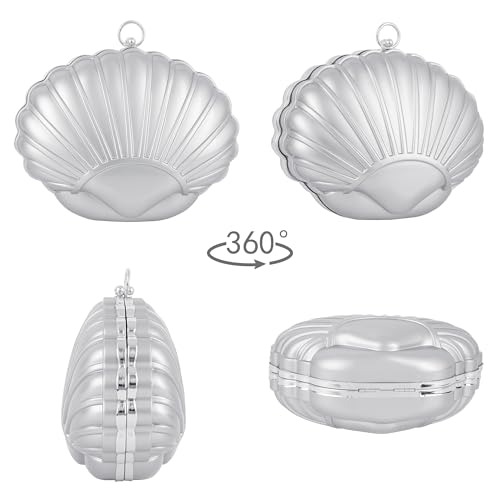 Image of Women Seashell Evening Bag Purse Mermaid Chain Strap Clutch Handbag Shoulder Bag | Seashell