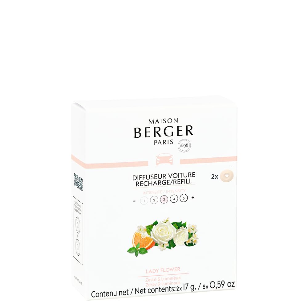 Maison Berger Autodiffusor Nachfüllung Aloe Vera – 2 Stück Für Frischen Duft Im Auto
