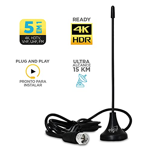 ELG HDTV1300 - Antena Digital Interna Smart View com Cabo Coaxial de 2,5M