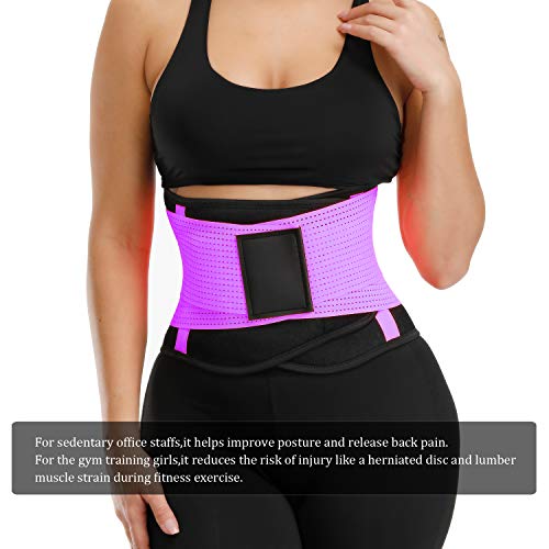VENUZOR Waist Trainer Belt for Women - Waist Cincher Trimmer - Slimming Body Shaper Belt - Sport Girdle Belt (UP Graded)(Purple,2XL)