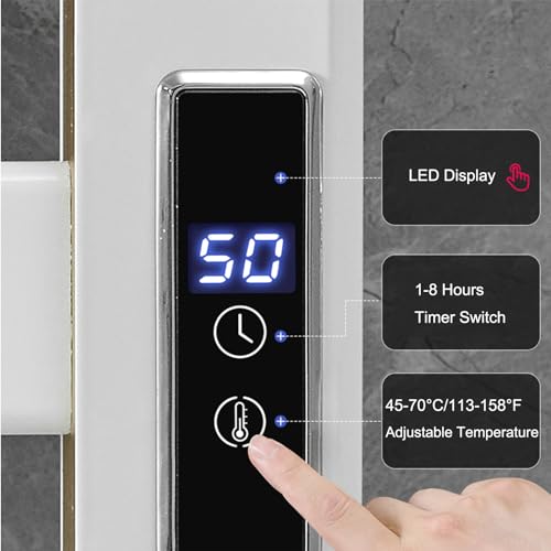 Sèche-serviettes électrique rotatif blanc de 90W doté d'une minuterie réglable - 2