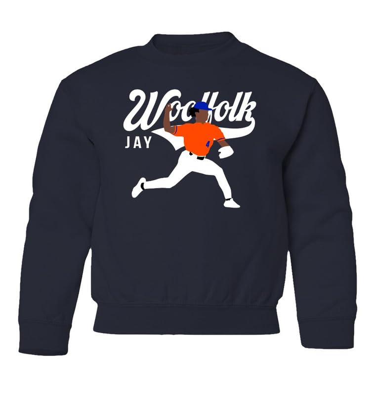 Virginia Baseball Pitcher Star Player Woolfolk Fans Youth Crewneck Sweatshirt