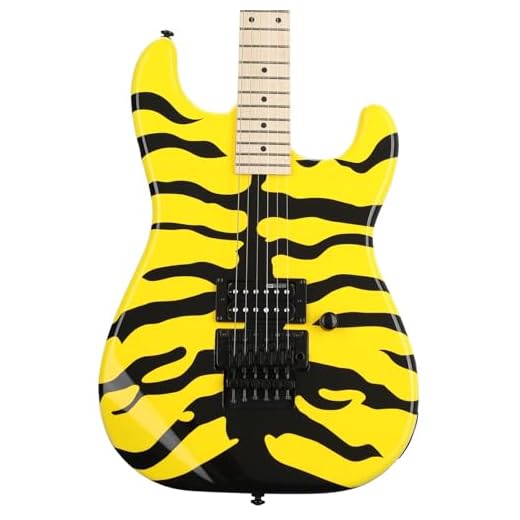 ESP LTD George Lynch GL-200MT Electric Guitar, Yellow with Tiger Graphic