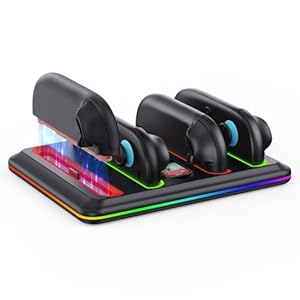 GEEKERA Charger Dock Compatible with Nintendo Switch 2 Controller, Charging Dock Station for Joycon with RGB Light & Charger Indicator for Nintendo Switch 2 Accessory Kits, Storage for Four Game Cards