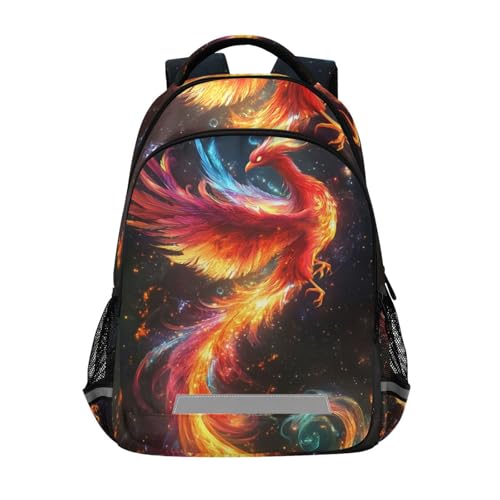 UMIRIKOKids Colorful Fire Phoenix Feathers Backpack for Boys Girls,School Elementary Bookbags with Chest Clip 202c0889