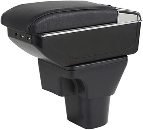 Miniatura 8 de SZSS-CAR Caja de reposabrazos de consola central de cuero de color negro para Hyundai AccentVerna 2007 2008 2009 2010 2011 Auto Interior Parts