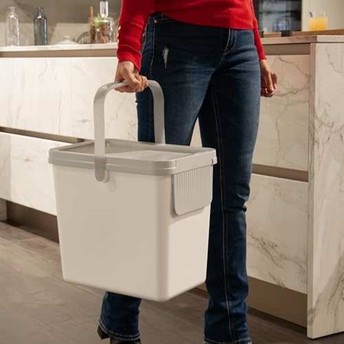 Image of Snips - 25L Differentiated Waste Bin, Differentiated Garbage Bin for Indoor, Outdoor and Kitchen Stackable 26 x 36 x 34 cm, Garbage Bucket and Adhesives Included for White Collection Materials Made in