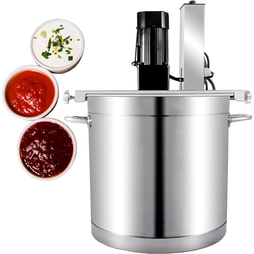 HaiZethonic Batidora Eléctrica Comercial para Alimentos,Batidora Automática De Acero Inoxidable,con 6 Velocidad Ajustable Y Raspador Mezcla 4 Cuchillas,para Uso Comercial 40L
