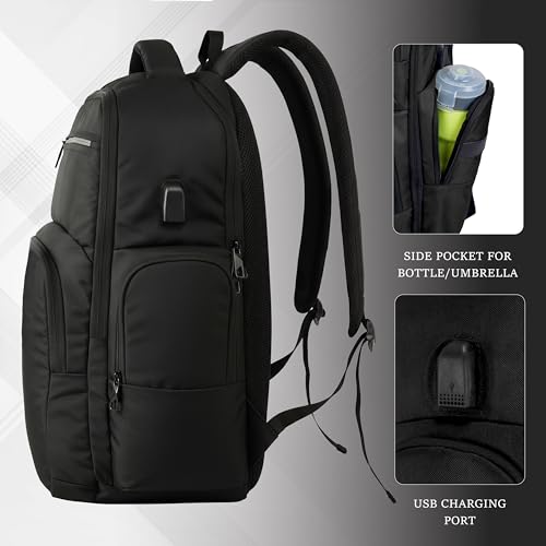 Image of Laptop Backpack 30L BTB05 | 16-Inch Laptop Bag with USB Charging | Unisex Office, College & Travel Backpack, Suitcase Opening, 1-Year Warranty - Black