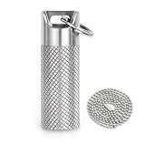 100% Waterproof Titanium Pill Box Keychain - TSA Approved, Strong and Heat Resistant, Travel Friendly | Fashion Necklace Design, Ultra Light and Compact with Extra Sealing Ring