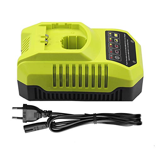 FUNMALL BCL14181H 9.6V-18V Li-ION & Ni-Mh/Ni-CD Chargeur de Batterie de Rechange pour Ryobi One+ 9.6V-18V BCL1418 260051002 P113 P117 P118 Batterie Rechargeable Cover