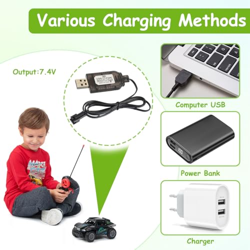 EPLZON 7,4 V Cable Carga de batería, Adaptador de Enchufe SM-2 Pines, Utilizado en avión RC, Tanque RC, Vehículo Modelo RC, Coche Buggy, Camión, Barco (2 Piezas) - imagen 4