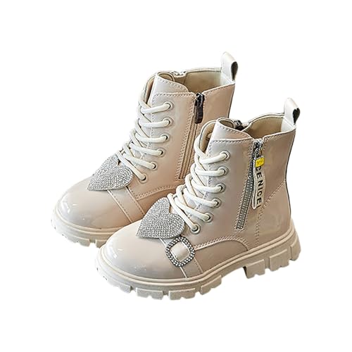 IWIHMIV Toddler Girls Ankle Boots Girls Short Boots with Side Zipper Casual Non Slip Lace Up Riding Booties2