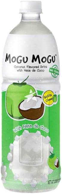 Mogu Mogu Fruit Juice Drinks with Nata De Coco 1L Bottle HALAL - Coconut Flavour Drink