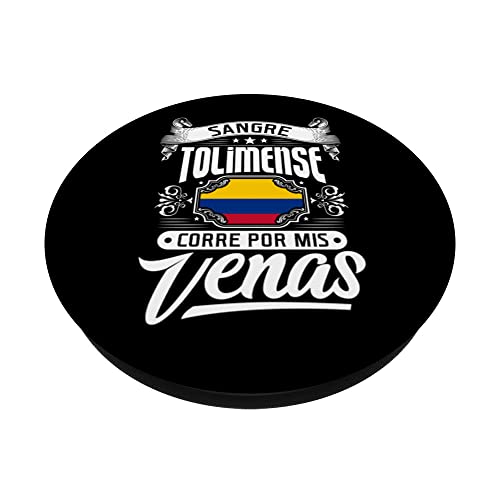 Sangre Tolimense Corre Por Mis Venas. Bandera de Colombia PopSockets Swappable PopGrip, Black - Image 2