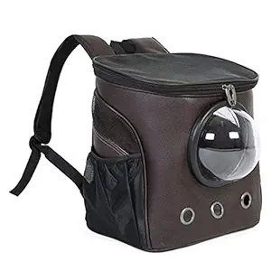 Emily Pets Backpack Lightweight Breathable Outdoor Cat Dog Travel Bag Pet Carrier Backpack for Cat Dog (Dark Brown Color)