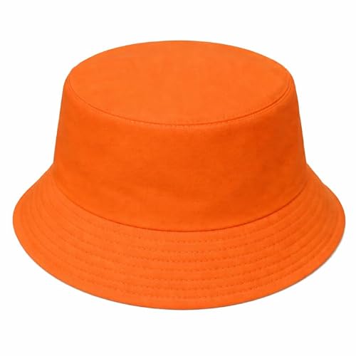 L&L® Cotton Adults Bucket Hat Summer Fishing Fisher Beach Festival Sun Cap (Orange)