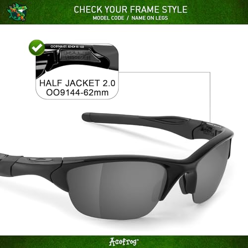Image of Acefrog 5 Pairs Polarized Replacement Lenses for Oakley Half Jacket 2.0 (OO9144) Sunglasses, Perfectly Fit, Shatterproof, Anti-scratch, Value Pack