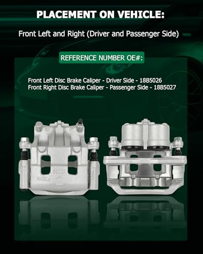Image of SCITOO 18B5026 18B5027 Front Left & Right Disc Brake Calipers Assembly w /Bracket For Ford For Edge 2007-2009