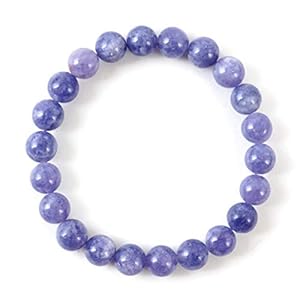 Adabele Real Natural Opague Tanzanite Quartz Gemstone Beaded Bracelet 8 inch Stretch Chakras Healing Crystal Stone Jewelry Women Men Mom Gift (Unisex) GB8-C46