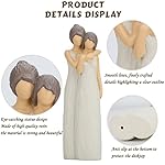 LCCCK Mother Daughter Figurines Give Mom Gifts, Mother Daughter Hugging Figurines Bride Gifts, Meaningful Sentimental Gifts for Mom, Mother's Day Grandma Birthday Gifts Sculpted Hand-Painted Statue - Image 3