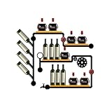 Schränke Weinschränke Wandhalterung Rahmen Weinregal Displayständer Wasserrohr Club für Entspannung Bar Hotel Suspension Regal Iron Kunst Industrial style (größe : 100 * 90cm)