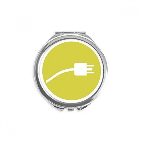 Câble de charge fiche jaune motif miroir de poche portable rond multicolore pour offrir