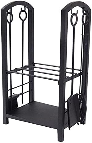 LOWLIU Fireplace Tool Iron Stove Tool Sheath Accessories Firewood Frame Stove Tool Four Piece Firewood Frame Fireplace Set