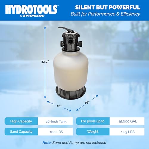 Image of SWIMLINE Pool Sand Filter Combo Set With Stand & Valve, 16 In, 100 Lb Sand