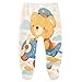 Caihoyu Baby Pjs Bottoms with Footie Baby Cotton Overalls Comfy Kick Pants for Infant Baby Boys Girls 9M Cute Teddy Bear Piloting Sitting in The Plane Window