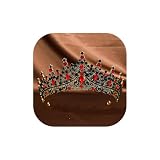 Halloween Tiaras for Women - Black Crystal Queen Crowns Dark Princess headband for Cosplay Costume Party Gothic Evil Vampire Queen Crown（Bronze Red）