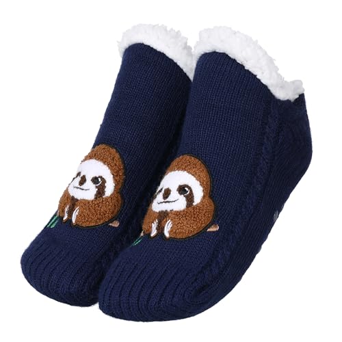 Image of ZYZX Cute Animal Slipper Socks for Women with Grips,Fuzzy Socks Indoor
