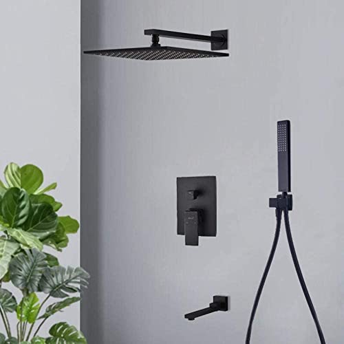 Mitigeur de douche noir avec système haute pression pour résoudre le manque de débit