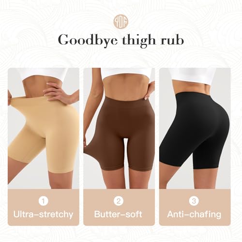 Image of YADIFEN Slip Shorts for Under Dresses Women Seamless Anti Chafing Underwear Shaping Boyshort Smooth Thigh Biker Short Panties