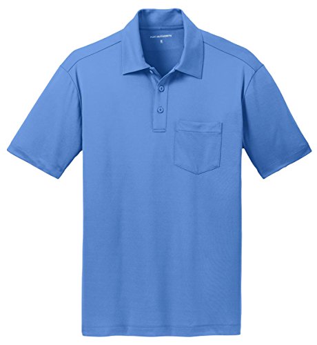 Port Authority Men s Silk Touch Performance Pocket Polo L Carolina Blue