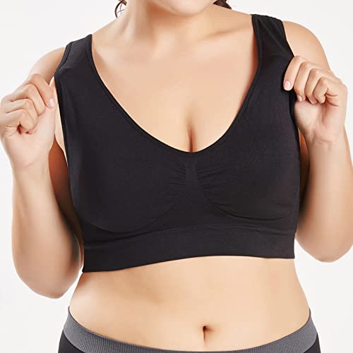 Plus Size Womens Full Coverage Stretchy Racerback Fitness Bra for Comfortable Workouts and Yoga
